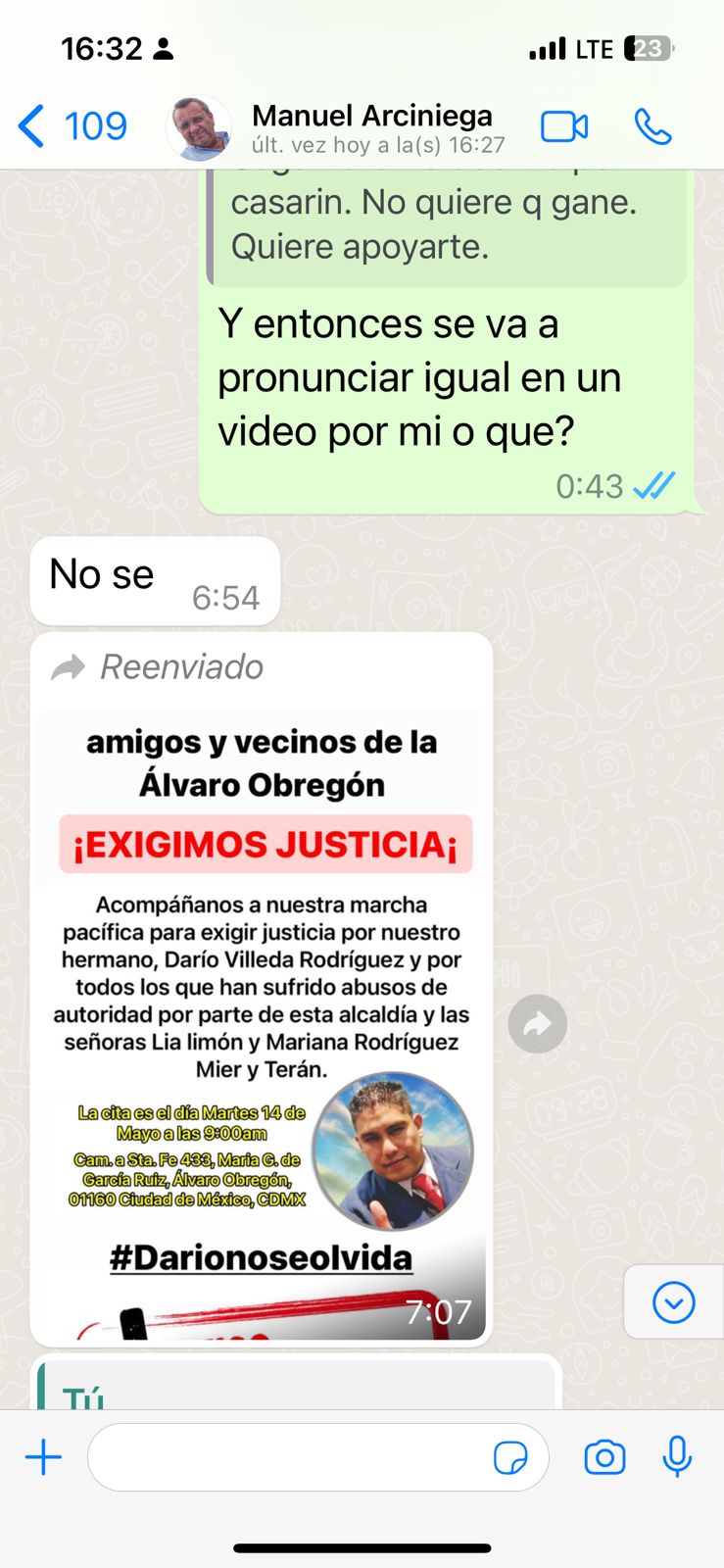 La candidata de Movimiento Ciudadano vino a confirmar que su partido es palero, esquirol de Morena, porque anunció su “declinación” a favor de Casarín, y dijo que se iba a la campaña de Sheinbaum. En realidad, no “declinó” por Lía Limón porque le pedía a cambio que “El Güero” (Taboada) le diera la Procuraduría Social y le dijeron que no. Aquí los mensajes de la candidata por Whats.