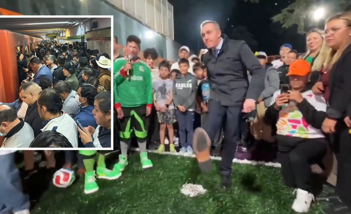El pasado viernes, mientras había un tremendo caos en el Metro por el paro parcial de trabajadores, el director general de ese Sistema de Transporte Colectivo (SCT), Adrián Rubalcava andaba muy quitado de la pena entregando canchitas de futbol en Cuajimalpa. FOTOS: InfoMetroMX / Especial