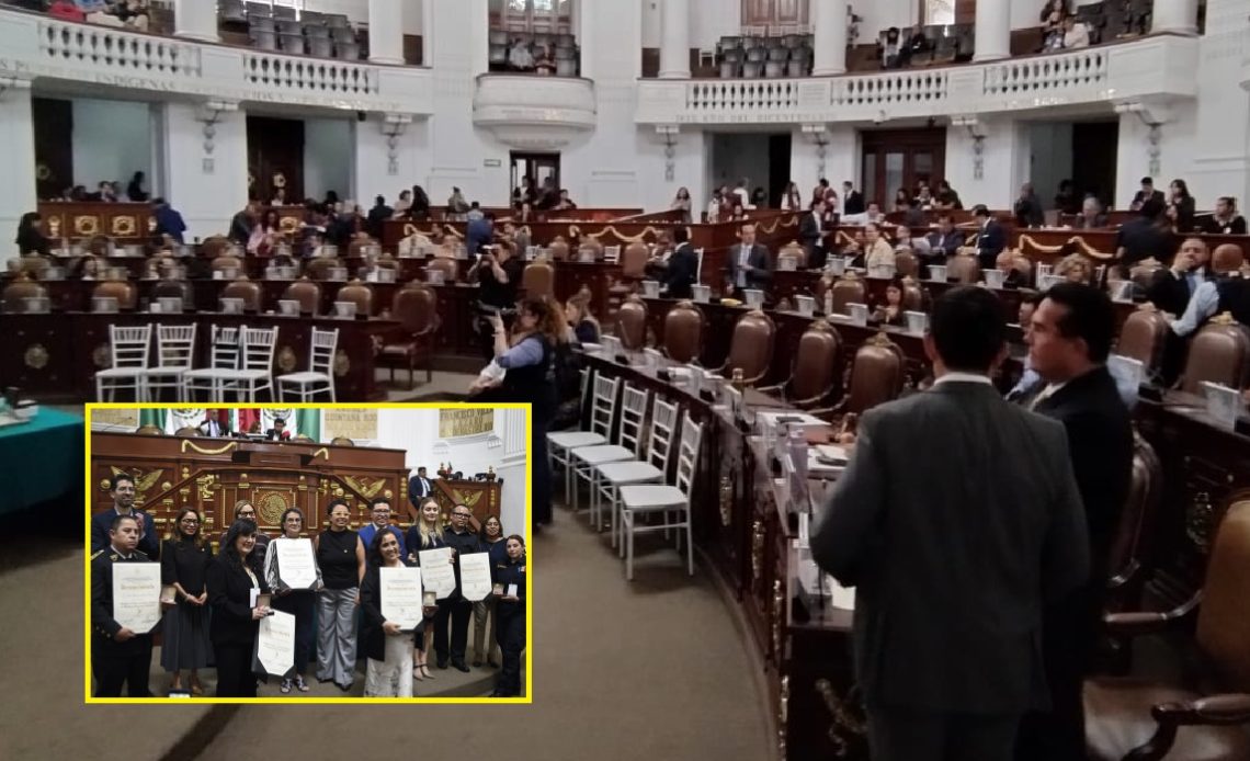 Pero hay tristes y lamentables excepciones, como el caso del Congreso de la Ciudad de México, donde no se les dio preferencia, a pesar de que ahí se crean las leyes. Este martes, en el Palacio de Donceles, los legisladores entregaron 84 medallas al Mérito en diferentes disciplinas, actividades profesionales y causas sociales. En total 13 diferentes áreas. FOTO: CDMX Magacín / Especial