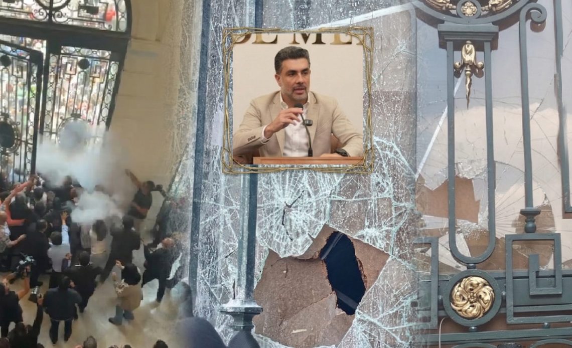 El origen de los destrozos en el Congreso de la CDMX tema tiene muchas lecturas políticas, pero parece claro que el principal afectado en este caso, el perdedor, es Sesma. FOTOS: Especial