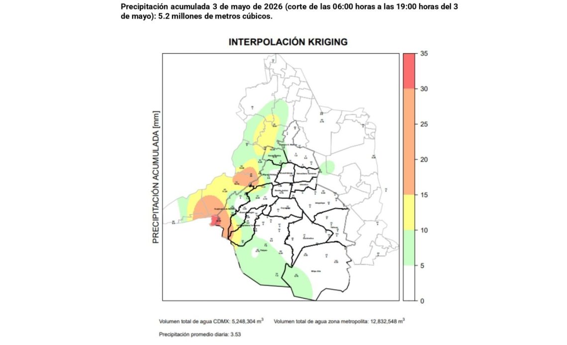 Con corte a las 19:00 horas, las brigadas de la SEGIAGUA ha concluido el 50% de los encharcamientos registrados en las alcaldías Cuauhtémoc y Gustavo A. Madero. FOTO: Especial